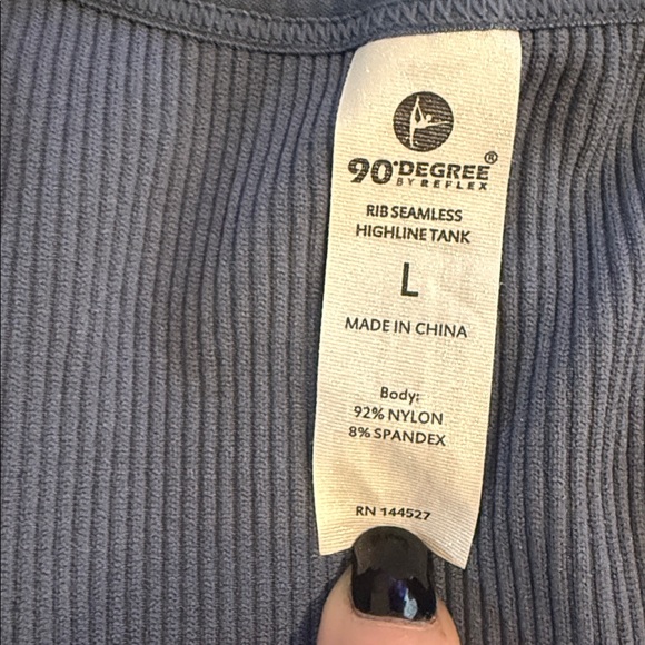 Blue Ribbed Crop workout Top - Picture 3 of 3